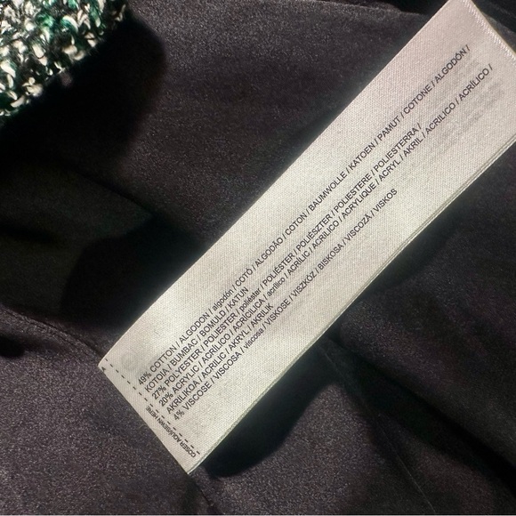 NWOT Mango Tweed Jacket with Buttons in Green & Black Women’s Plus Size 2XL - Picture 5 of 16